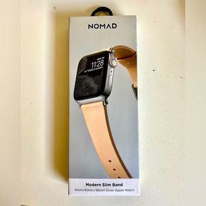 Nomad Modern Slim Band for Apple Watch in Natural with Silver Buckle 38/40/41 mm